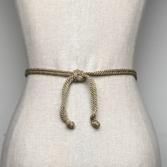Vintage Boho Medallion Rope Belt Gold Tone Adjustable Tie Festival Summer